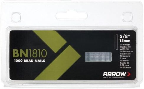 Arrow Fastener BN1810CS 5/8" 15mm 18 Gauge Brown Brad Nails 1000 Count in Saudi Arabia