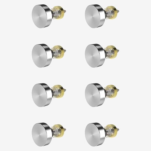 8 PCS 16mm(0.63") Mirror Screws, Brass Decorative Caps Cover Fasteners, Metal Mirror Nails, Polished Flat Silver Lid (Brushed Effect) in Saudi Arabia