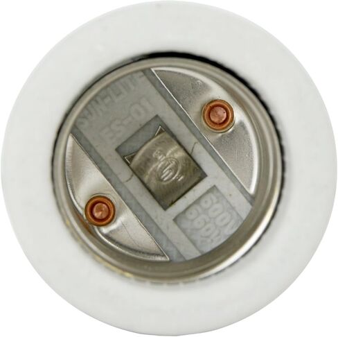 Sunlite 40843 E129 Medium Base (E26) to Mogul Base Socket Adapter (E39), Ceramic and Metal Construction, Use with Incandescent and Fluorescent Bulbs, Easy to Install, UL Listed, 6-Pack in Saudi Arabia