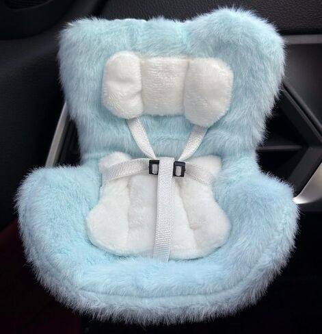 for Labubu Car Seat, Car Seat Vent Clip for Labubu Sofa, Pink Soft Furry Cushion Cars eat Cover with Seat Leg for Labubu Desktop Display, Car Decoration for Labubu Fans Collectors in Saudi Arabia