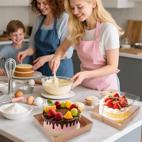 20 حزمة صناديق كعكة صغيرة صناديق شركوتري حاويات كعكة مصغرة مع أغطية من 4-6 بوصة الحلوى الحلوى الحلوى بودندويتش الفطيرة (بني 7x7x4 بوصة) in Kuwait