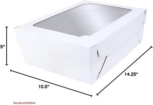 O'CREME White Cake Box with Window, Kraft Cardboard Bakery Box 19.5 Inch x 26.5 Inch x 5 Inch High (Full-Sheet Size) - Pack of 5 in Kuwait