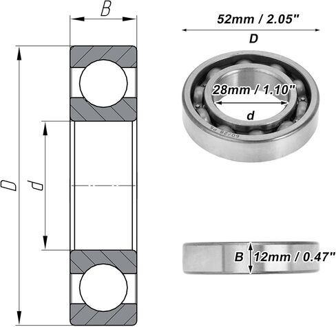 Acropix 60/28 محامل كرة أخدود عميقة P6 28x52x12mm محامل مشحمة in Saudi Arabia