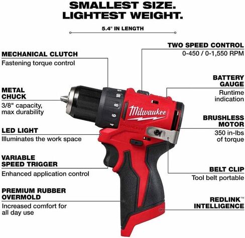 Milwaukee Electric - M12 Subcompact Brushless 3/8 Drill/Driver in Saudi Arabia