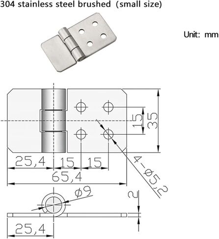 مفصلي غير متماثل 304 الفولاذ المقاوم للصدأ 1pcs (304 SS صغير الحجم) in Kuwait
