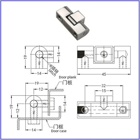 تحمل مفصلات مصنوعة من 304 من الفولاذ المقاوم للصدأ 1pcs (XG02-157-1S-2BUCKED) in Saudi Arabia