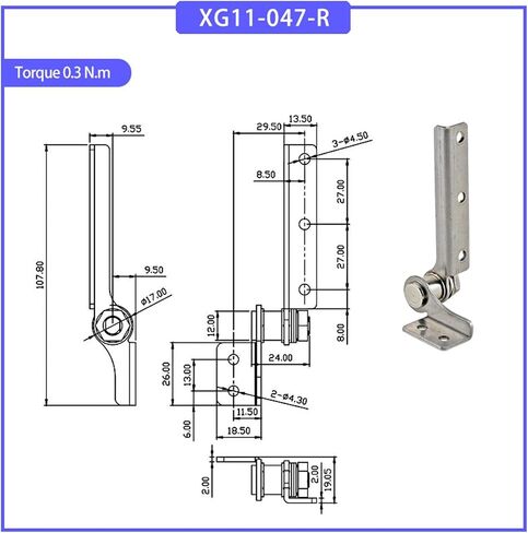 Damping Torque Hinge 304 Stainless Adjustable Stop Flip Lock Devices 1Pcs(XG11-047L 0.3N.m) in Saudi Arabia