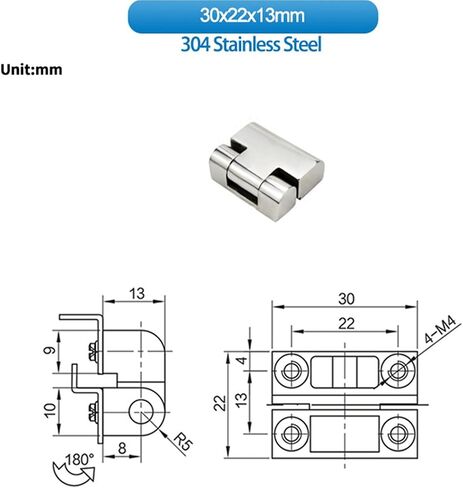 Heavy Duty Hinges Made of 304 Stainless Steel Thickened Exposed 1Pcs(60x35x18mm) in Saudi Arabia