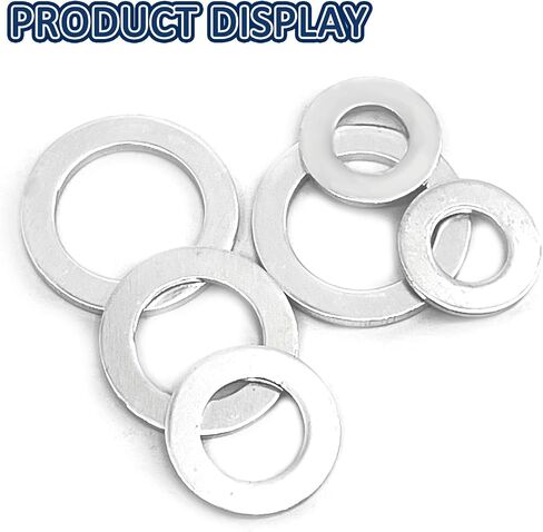 100 PCS M12 الغسالة المسطحة من الألومنيوم ، حشيات مكونات استنزاف الزيت ، للاطلاع على مسامير الإكسسوارات إصلاح آلات البراغي (12 × 18 × 1.5 مم) in Saudi Arabia