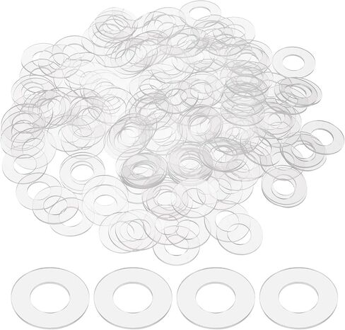 Harfington 300pcs M1.7 PVC غسالات مسطحة 1.7 مم معرف 5 مم OD 0.3 مم حشية حشية سميكة حلقة الفواصل المتري غسالات مستديرة البديل لمقابض باب أنبوب الماء. in Saudi Arabia
