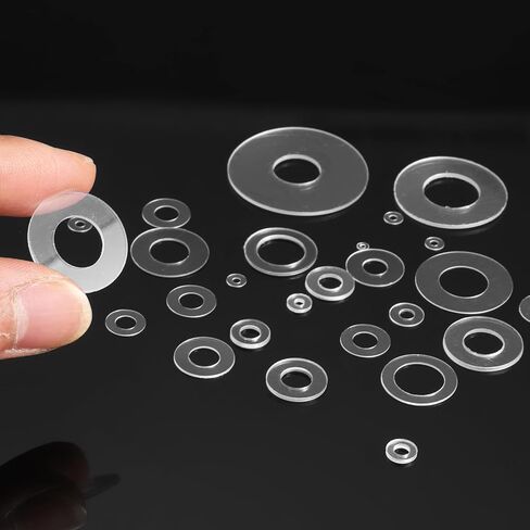 Harfington 300pcs M1.7 PVC غسالات مسطحة 1.7 مم معرف 5 مم OD 0.3 مم حشية حشية سميكة حلقة الفواصل المتري غسالات مستديرة البديل لمقابض باب أنبوب الماء. in Saudi Arabia