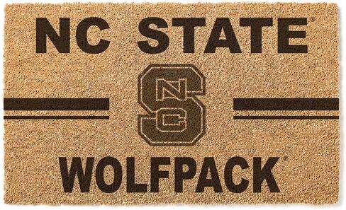 KH Sports Fan NC State Wolfpack Team Logo Coir Promat ، 18 × 30 بوصة ، Wolfpack Outdoor Rug ؛ عرض روح فريقك مع هذا NC State Wolfpack ممسحة in Kuwait
