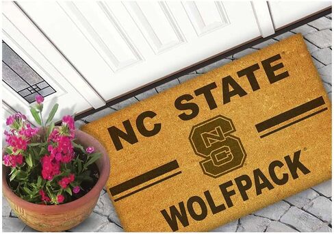 KH Sports Fan NC State Wolfpack Team Logo Coir Promat ، 18 × 30 بوصة ، Wolfpack Outdoor Rug ؛ عرض روح فريقك مع هذا NC State Wolfpack ممسحة in Kuwait
