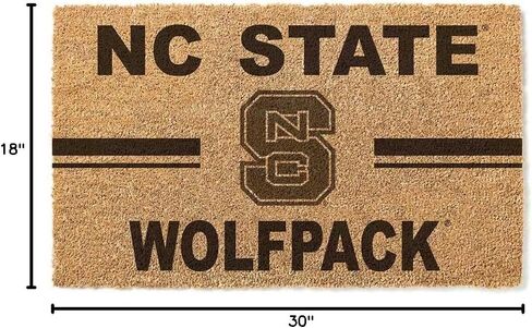 KH Sports Fan NC State Wolfpack Team Logo Coir Promat ، 18 × 30 بوصة ، Wolfpack Outdoor Rug ؛ عرض روح فريقك مع هذا NC State Wolfpack ممسحة in Kuwait