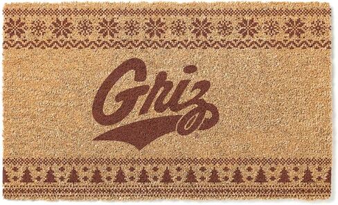 KH Sports Fan Montana Grizzlies Holiday Coir Doormat ، 18 × 30 بوصة ، Grizzlies في الهواء الطلق. عرض بعض الهتاف في العطلة مع هذا ممسحة مونتانا غريزليس الفريدة in Kuwait