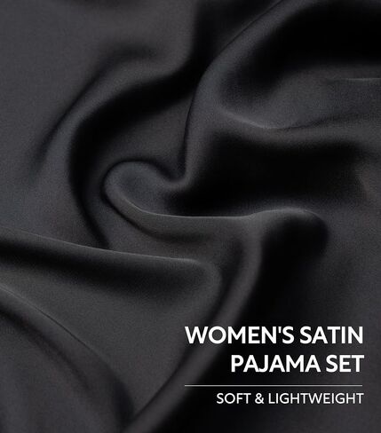 David Archy Satin Pajama مجموعة للنساء 2 قطعة ناعمة الصيف نوم سمين الأكمام قصيرة زر أسفل شورتات حريرية خفيفة الوزن PJ in Kuwait