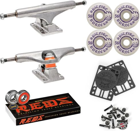 INDEPENDENT Skateboard Trucks 144 Mid + 56mm Spitfire Burners Wheels, Bones Bearings in Saudi Arabia