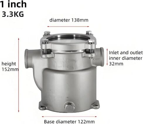 316 Stainless Steel Seawater Filter for Yacht & Speedboat Marine Engine Generator Set Air Conditioning Speedboat Marine Hardware(1 inch) in Saudi Arabia
