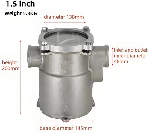 316 Stainless Steel Seawater Filter for Yacht & Speedboat Marine Engine Generator Set Air Conditioning Speedboat Marine Hardware(1 inch) in Saudi Arabia