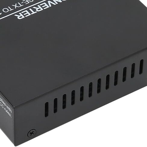 Fiber Ethernet Media Converter 10M 100M RJ45 Port to 100Base Multimode Fiber Media Converter with LED Indicators for Networking Professionals, Metal Black (US Plug) in Saudi Arabia