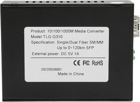 Multi Mode Fiber to Ethernet Media Converter G310 مادة معدنية اللون الأسود 1 X محول مع موصل SC للتحويل الكهروضوئي IEEE 802.3i بروتوكولات موصل RJ45 RJ45 in Saudi Arabia