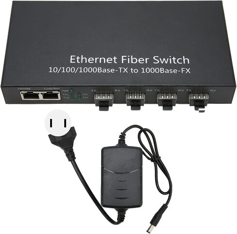 Ethernet Fiber Transceiver Full and Half Duplex Adaptive Supports QoS for Efficient Network Operation Plug and Play for Home Use Metal (US Plug) in Saudi Arabia