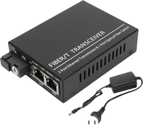 Keenso واحد الألياف الوضع الفردي مستقبلي الألياف Ethernet بنيت 1000 ميجابت في الثانية SC المنفذ البصري جهاز الإرسال والاستقبال البصري 100‑240V لشبكة تمديد (قابس الولايات المتحدة) in Saudi Arabia