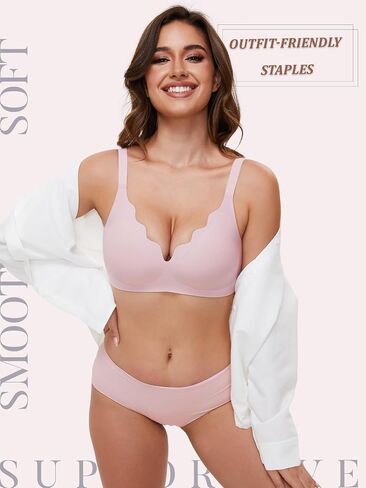 Plunge Bras for Women No Underwire Wireless Deep V Bralettes Soft T Shirt Sleep Bra with Bra Extenders Black S in Saudi Arabia
