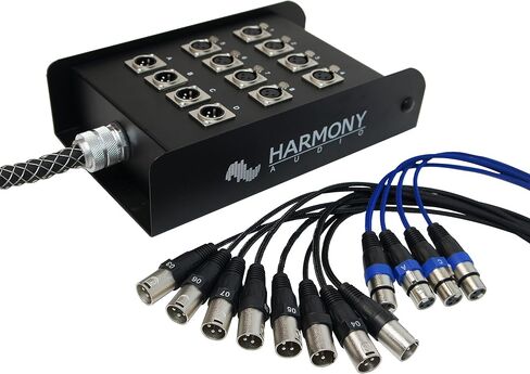 Harmony Audio HA-SB1250 Pro Stage XLR Snake Cable Box 12 Channel - 50 Feet (8 Send, 4 Returns) in Saudi Arabia