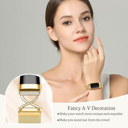 Hopply X-Shape Band Compatible with Fitbit Charge 6/Charge 5 Bands for Wmen Men, Stainless Steel Metal Mesh Milanese Loop Adjustable Strap Replacement for Fitbit Charge 6/Charge 5 Advanced Fitness & Health Trackers in Kuwait