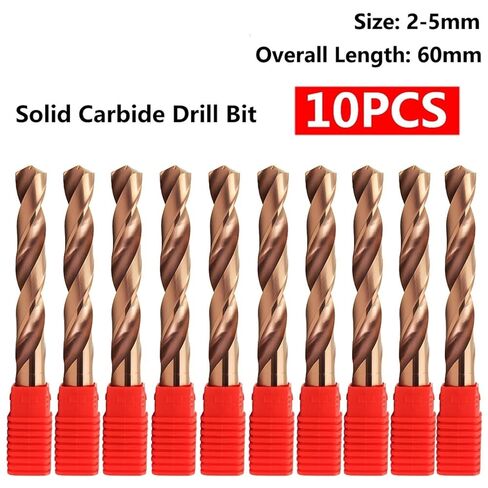 10pcs 2mm-5mmx60mm HRC55 بتات الحفر كربيد صلبة مجموعة الحفر الملتوية اللولبية لأداة غير قابلة للصدأ سبيكة (4.9 مم 10 مساءً) in Saudi Arabia