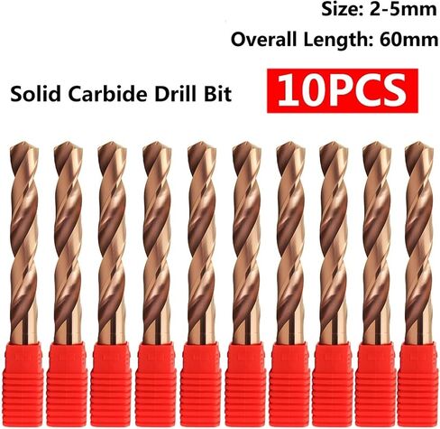 10pcs 2mm-5mmx60mm HRC55 بتات الحفر كربيد صلبة مجموعة الحفر الملتوية اللولبية لأداة غير قابلة للصدأ سبيكة (4.9 مم 10 مساءً) in Saudi Arabia