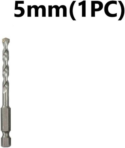 Masonry Drill Bits Tungsten Carbide Tipped Concrete Brick Stone Drilling Set Size 4/5/6/8/10mm Quick Change Hex Shank(5mm(1PC)) in Saudi Arabia