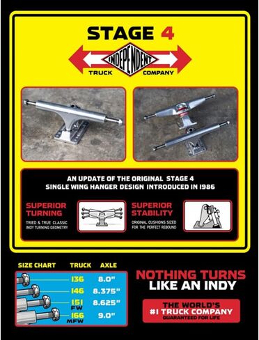 NHS Independent Stage 4 Polished Skateboard Trucks 136 (Pair) in Saudi Arabia