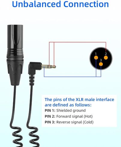 RIIEYOCA 3.5 مم إلى كابل ملفوف XLR ، الزاوية اليمنى 1/8 بوصة MINI JACK TRS STERS MALE TO3 PIN XLR Female Microphone Audio Adapter لمشغلات MP3 ، أجهزة الكمبيوتر المحمولة ، مكبرات الصوت （50 سم/1.65 قدم） in Kuwait