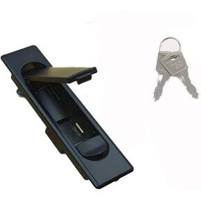 Zinc Alloy Plane Lock Matte Black Flat Switch Cabinet Door Panel Locks Distribution Box Chassis Equipment Mechanical 1Pcs(Black-no-Key-Zinc) in Saudi Arabia
