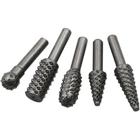5 PCS الصلب ملف الدوار 1/4quot ؛ عملية شانك دوارة ملفوفة ملفات الخشب طحن أدوات اليد الخشبية ملحقات أدوات اليد (رمادي) in Kuwait