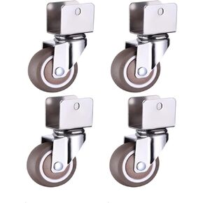 1.5 Inch Furniture Casters Cabinet Clamp with Brake Wheels Soft Rubber Swivel Caster Furniture 4Pcs(N0.3,20mm) in Saudi Arabia