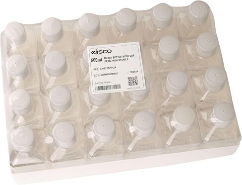EISCO-حزمة من 24 ، 500 مل من زجاجات الوسائط PETG مع أغطية HDPE ، غير ستيري ، مربعة ، مقاومة للتسرب ، واضحة للعبث ، ومختبر ، مثالية للكواشف المختبرية ، المخازن المؤقتة ومعالجة الأدوية الحيوية in Kuwait