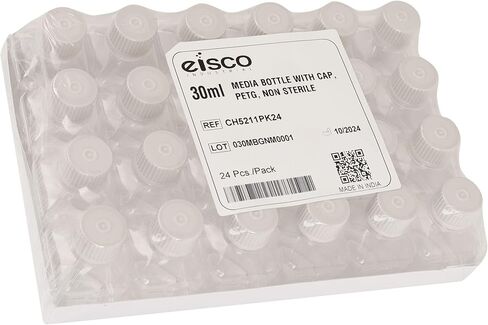 EISCO-حزمة من 24 ، 500 مل من زجاجات الوسائط PETG مع أغطية HDPE ، غير ستيري ، مربعة ، مقاومة للتسرب ، واضحة للعبث ، ومختبر ، مثالية للكواشف المختبرية ، المخازن المؤقتة ومعالجة الأدوية الحيوية in Kuwait