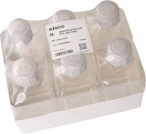 EISCO-حزمة من 24 ، 500 مل من زجاجات الوسائط PETG مع أغطية HDPE ، غير ستيري ، مربعة ، مقاومة للتسرب ، واضحة للعبث ، ومختبر ، مثالية للكواشف المختبرية ، المخازن المؤقتة ومعالجة الأدوية الحيوية in Kuwait