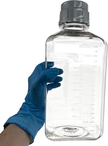 EISCO-حزمة من 24 ، 500 مل من زجاجات الوسائط PETG مع أغطية HDPE ، غير ستيري ، مربعة ، مقاومة للتسرب ، واضحة للعبث ، ومختبر ، مثالية للكواشف المختبرية ، المخازن المؤقتة ومعالجة الأدوية الحيوية in Kuwait