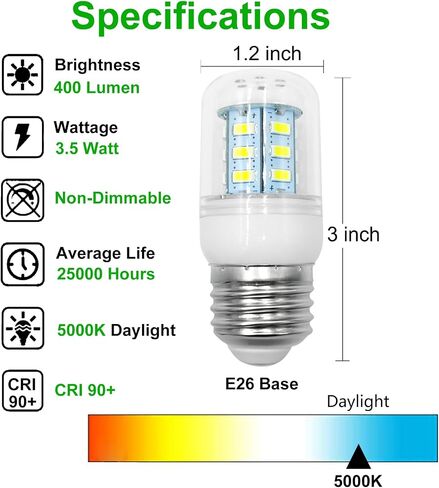 لمبة الثلاجة KEI D34L 5304511738 ، 3.5W 110V-130V مصابيح مصباح LED متوافقة مع ثلاجة فريجيديير ، استبدال لمصباح الأجهزة ، الضوء الأبيض ، 2 عبوة in Kuwait