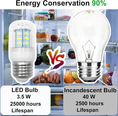 لمبة الثلاجة KEI D34L 5304511738 ، 3.5W 110V-130V مصابيح مصباح LED متوافقة مع ثلاجة فريجيديير ، استبدال لمصباح الأجهزة ، الضوء الأبيض ، 2 عبوة in Kuwait