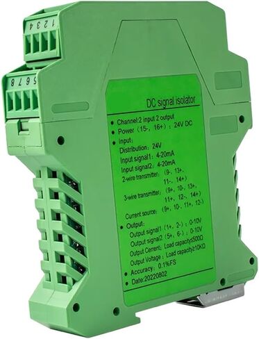 DC24V Signal Isolator 4-20mA 0-10mA 0-20mA 0-10V 0-5V 1-5V Analog Signal Isolator 1 in 1 Out DC Current Voltage Signal Converter(0-10V_Output 0-20MA) in Kuwait