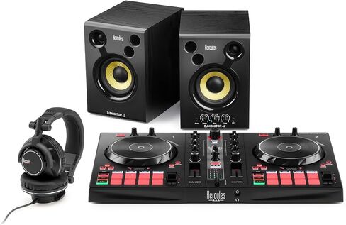 Hercules DJControl Inpulse 300 MK2 & Stream Essential Kit DJ Bundle, Includes Stream 200 XLR and XLR Microphone HXD-700 XLR microphone + 3 Months Voicemod Pro, (OBS, Streamlabs), Compatible with PC On in Kuwait
