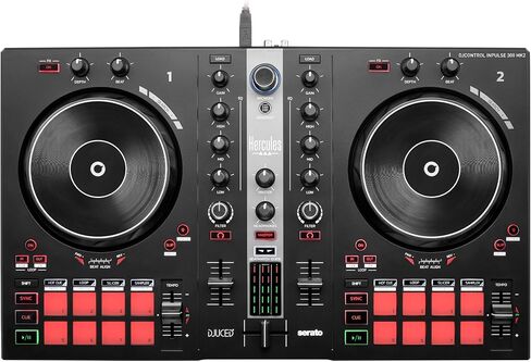 Hercules DJControl Inpulse 300 MK2 & Stream Essential Kit DJ Bundle, Includes Stream 200 XLR and XLR Microphone HXD-700 XLR microphone + 3 Months Voicemod Pro, (OBS, Streamlabs), Compatible with PC On in Kuwait