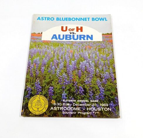 1969 Auburn vs Houston Astro Bonnet Bowl College Football Program 12-31-69-برامج الكلية in Saudi Arabia