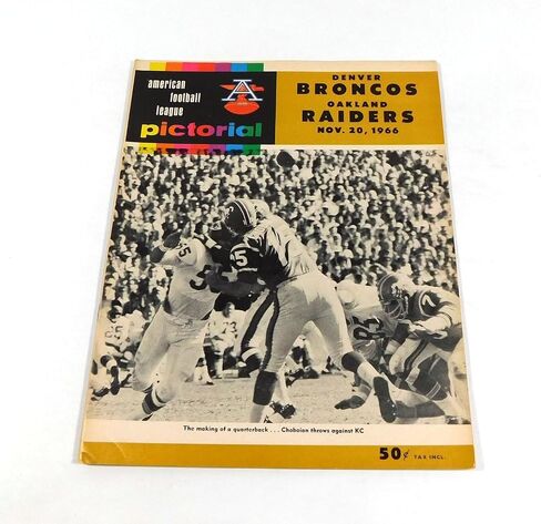 1966 Oakland Raiders at Denver Broncos AFL Football Program 11-20-66 - NFL Programs in Saudi Arabia