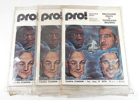 الكثير من (3) 1974 Baltimore Colts vs Cleveland Browns NFL برامج Tampa 8/17/74 - برامج اتحاد كرة القدم الأميركي in Saudi Arabia